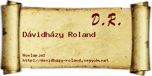 Dávidházy Roland névjegykártya