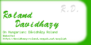 roland davidhazy business card