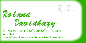 roland davidhazy business card